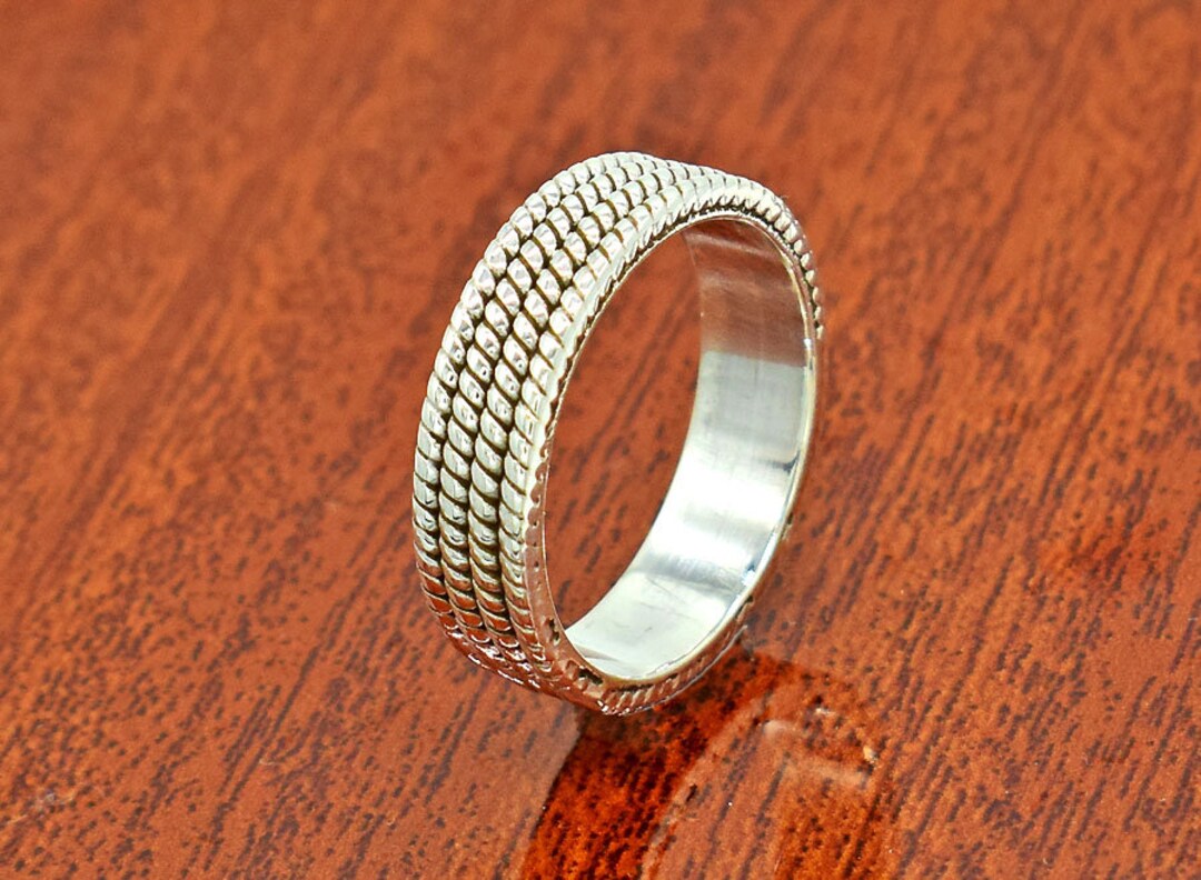 Braided Rope Ring, Sterling Silver Twisted Ring, Silver Stacking Ring ...