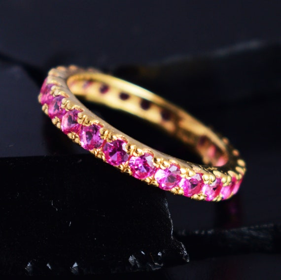 Pink sapphire shop stacking ring