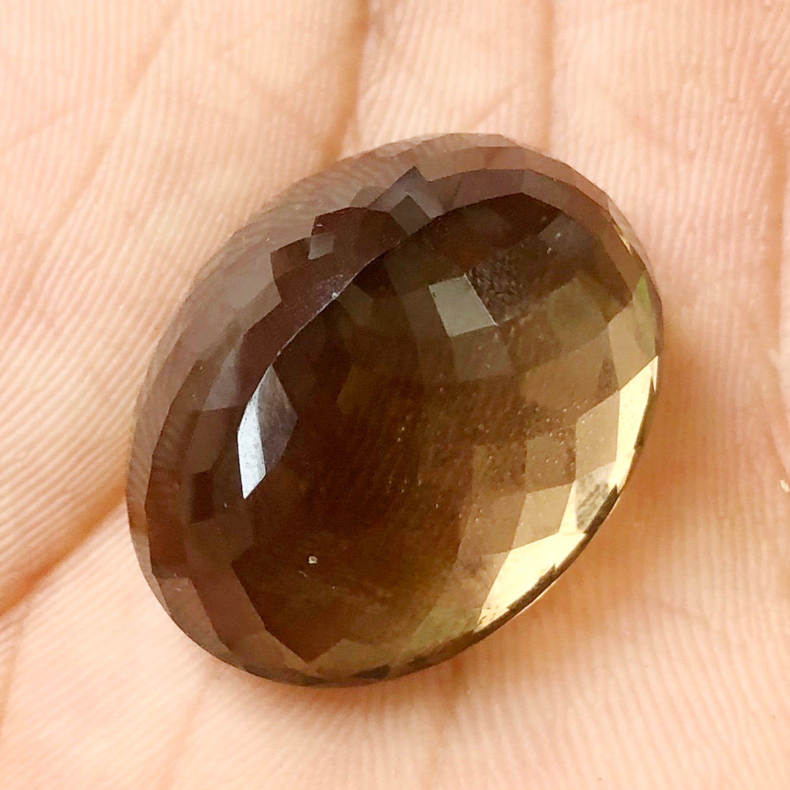 Natural Smokey Quartz Gemstone Vintage Large Faceted Smokey Etsy