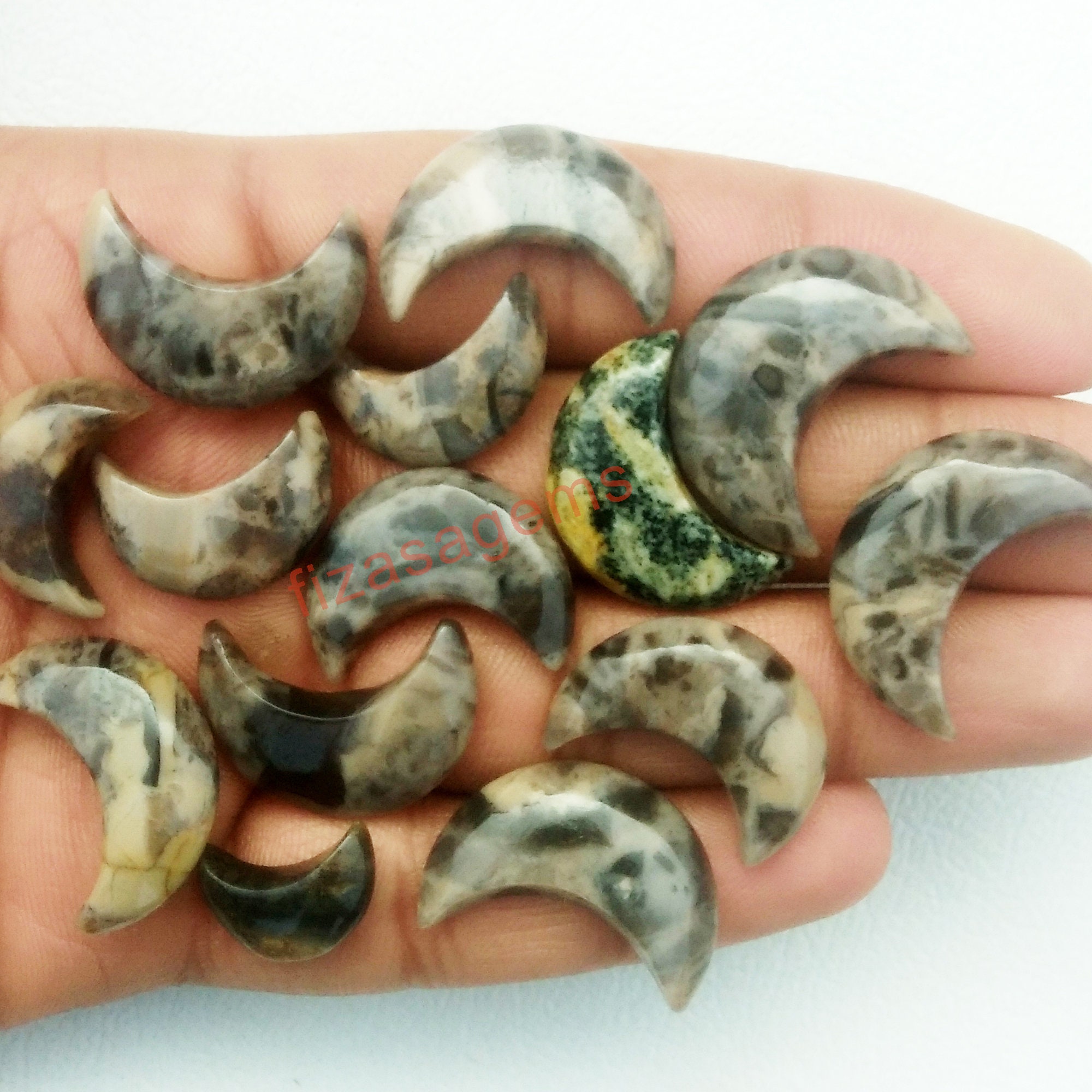 ATTRACTIVE Natural Jasper Moon Jasper Crescent Moon Jasper Etsy