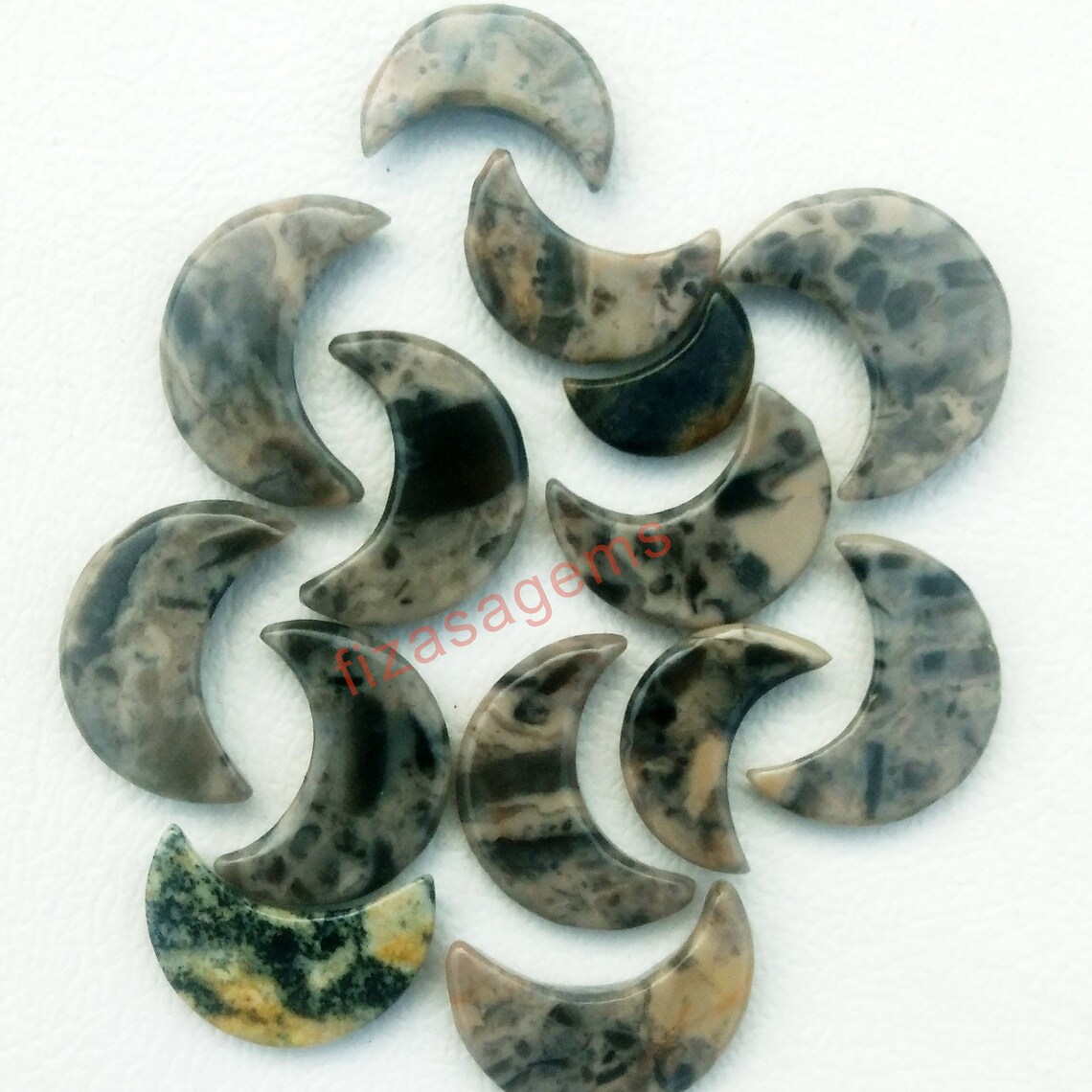 ATTRACTIVE Natural Jasper Moon Jasper Crescent Moon Jasper Etsy