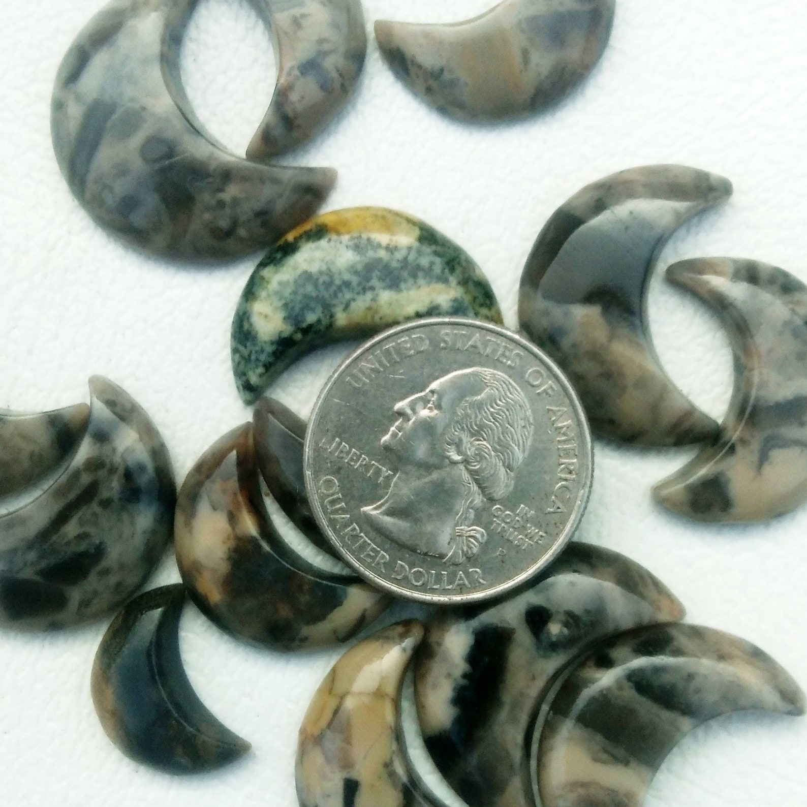 ATTRACTIVE Natural Jasper Moon Jasper Crescent Moon Jasper Etsy