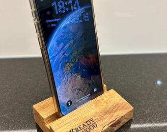 オーク材の電話ホルダー 携帯電話ホルダー 携帯電話ホルダー おしゃれなデスクオーガナイザー iPhoneホルダー ギフトに最適！
