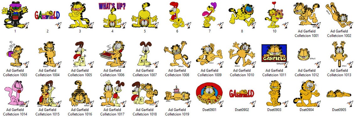 Garfield bundle 103 machine embroidery files embroidery design  etsy