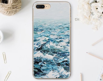 Sea Wave Print Silicone Protective Case iPhone 14 Pro Max Case iPhone 14 Pro Case iPhone 14 Case iPhone 13 Pro Case iPhone 13 Mini WA5078