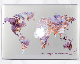 World Map 16 Inch Macbook Pro Case 2023 Macbook Air 13 Inch Marbled Case 13 Inch Macbook Pro Case 14 Macbook Pro Case Personalized RD5227