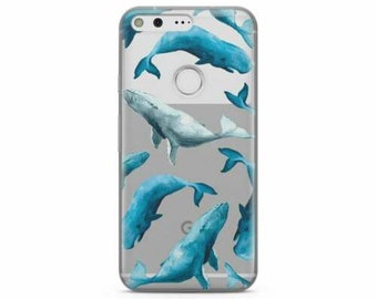 Blue Whales Google Pixel 6 Pro Case Sea Creatures Pixel 6 Case Case Pixel 5 5G Hard Case Ocean Life Pixel 4A 5G Case Google Pixel 6A CM1397