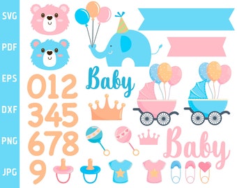 Cute Elephant Svg Baby Digital Files Svg Bear SVG  baby carriage svg Children Image Picture zip cut File jpg png dxf JPG AI SC0024