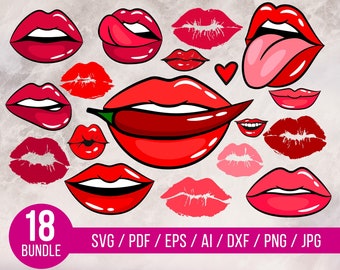 Lips Svg Red Lips Digital Files Svg Pepper Gift For Her SVG Party Print Lips Clip Art zip cut File jpg png dxf JPG AI SC0025