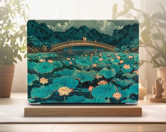 Lotus Garden MacBook Case Hard Shell for 13/15 Inch Air & Pro – Aesthetic Nature Laptop Cover for M1 M2 M3 M4 2025 A2337 A2941 A3113