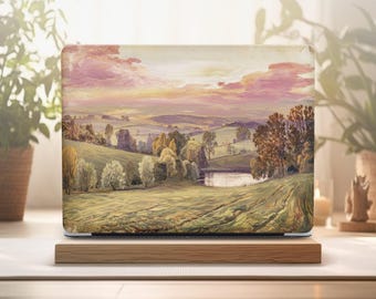 Pastoral Landscape MacBook Case – Soft Matte Laptop Cover for Air & Pro M1 M2 M3 M4 13 14 15 16 inch – Countryside Field Art Design