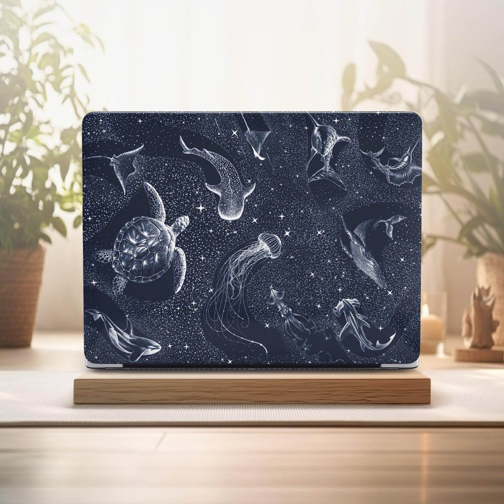 Ocean Night MacBook Case – Celestial Sea Creatures Cover for Air A3113 A2941 A3240 Pro A2779 M2 M3 M4 Deep Sea Animal Laptop Skin