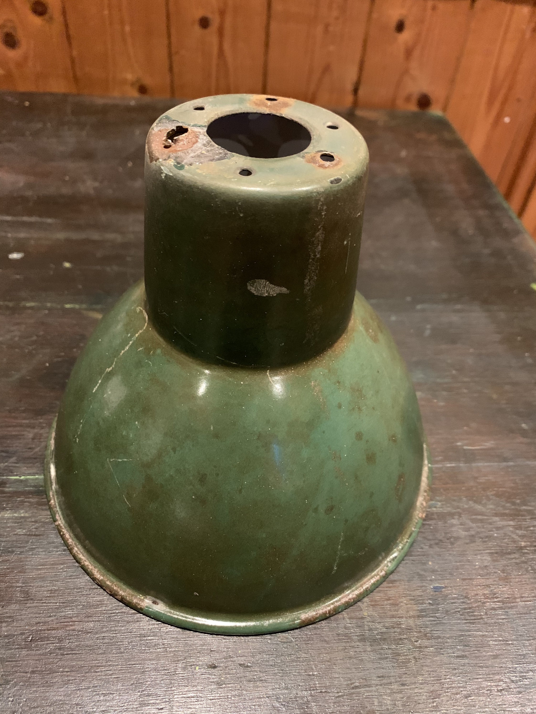 Green enamel lamp shade Etsy