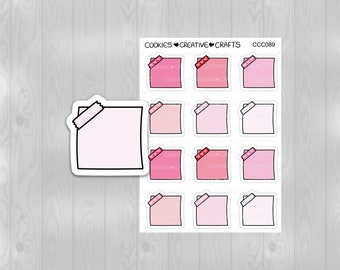 Pink Sticky Note, functional, noted, Stickers CCC089