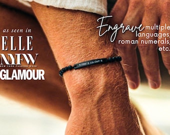 Pulsera personalizada LAVA para hombre con nombre, fecha o coordenadas - Pulsera personalizada para hombre, pulsera para hombre, regalos de joyería personalizados para hombre grabados