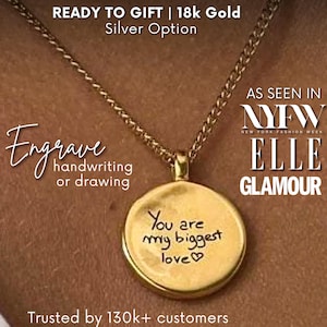 Colar gravado com letra original - Presentes de joias personalizados para namorada, Colar de aniversário de namoro, Colar pessoal para mãe escrito à mão