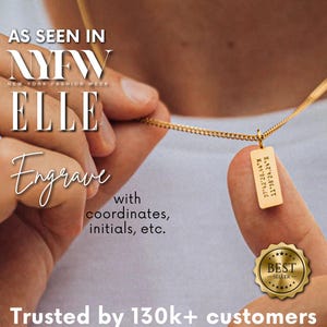 Gepersonaliseerde herenketting aangepaste coördinaten, initialen, datum, naam sieraden cadeau voor hem - lentestijl herenketting, gegraveerde verloving