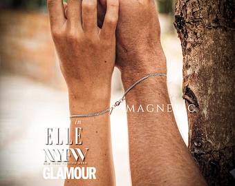 Magnetic Bracelets-Matching Couples Bracelets SET- Couples Matching Bracelets for Couple,Matching Couple Jewelry Gift,His and Hers Bracelets