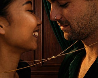 Colliers magnétiques pour couple en or 18 carats ou en argent, acier inoxydable 316L, cadeau pour la Saint-Valentin