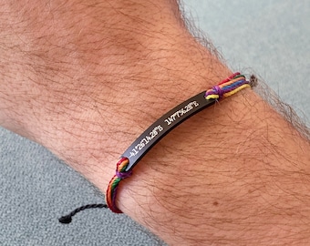 Pride Bracelet, Bisexual Bracelet, Personalized Jewelry, Bi Pride Bracelet, Custom Pride Bracelet, LGBTQ Bracelet, Bisexual Jewelry, Gift