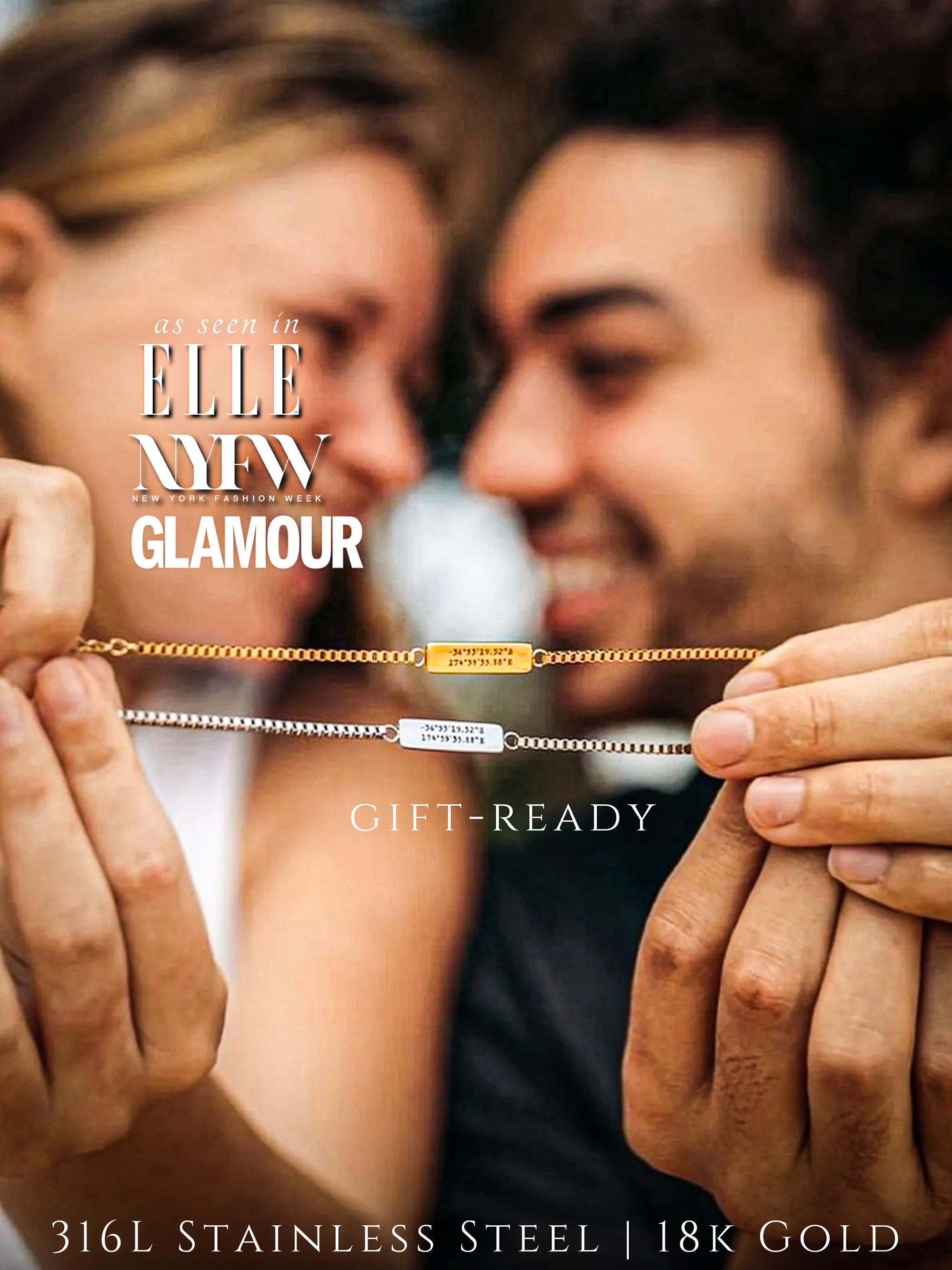 18Kゴールドとシルバーのカスタムマッチングカップルブレスレット