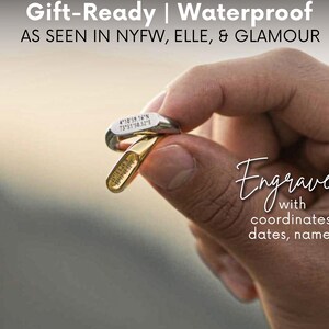 Anillo de coordenadas personalizado: regalo de joyería para hombre con fecha, anillo personalizado para novio, regalo de primer aniversario, anillo de promesa para chico.