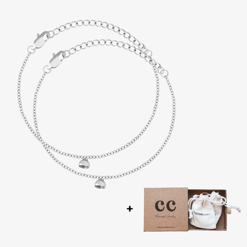 Couples Bracelet Set, Matching Bracelets Set Of 2, Couple Jewelry, Couples Magnetic Bracelets, Chain Bracelet, Anniversary Gifts For Couple image 6
