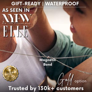 Couples matching necklace set of 2 his and hers jewelry couple gift - Invisible string spring style magnetic promise necklace for bf & gf