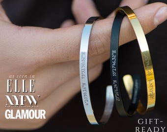 Pulsera personalizada con mensaje escrito a mano para hombre: brazalete con coordenadas, fecha y texto grabado. Pulsera personalizada para hombre oculta.