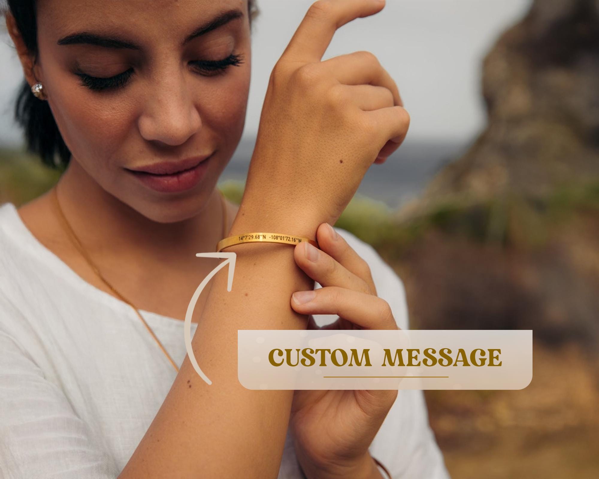 Womens Personalized Cuff Bracelet, Bridesmaids Gifts, Engraved Name Bracelet, Bridal Party Gift, Custom Date Bracelet, Coordinates Cuff