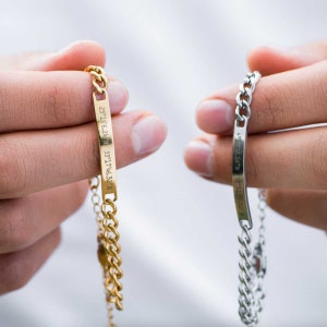 couples personalized engraved bracelet