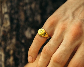 Anello Acquario Anello con sigillo personalizzato con SEGNO