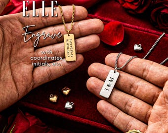 Collier pour homme personnalisé en or 18 carats avec date gravée/coordonnées bijoux pour homme personnalisés collier nouveau papa personnalisé homme-cadeau Saint-Valentin pour lui