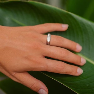 Anillo de coordenadas personalizado, anillo de memoria, anillo de ubicación, anillo de barra grabada, anillo llamativo, anillo de latitud y longitud, regalo de compromiso