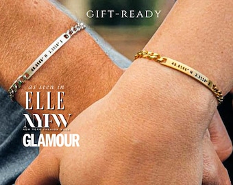 Matching Couples Bracelets Engraved Name,Coordinates,Dates Engraved matching Bracelets for Couple-His & Hers Bracelets,Custom Jewelry Gift