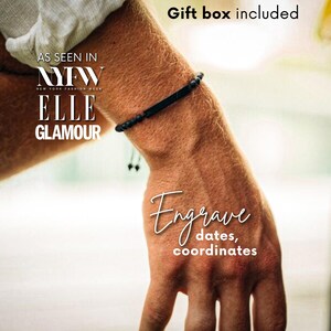 CUSTOM ENGRAVED date coordinates Custom bracelet for mens Bracelet gift for him boyfriend unique-Birthday gift Mens Jewelry Gift anniversary