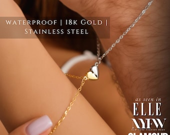 18k Gold & Silver Stainless Steel MAGNETIC Couples Bracelet SET | Matching Couple bracelets, Boyfriend Girlfriend Magnetic Heart Bracelets