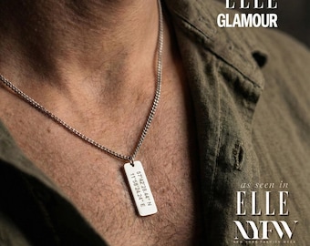 Custom Mens necklace, CUSTOM ENGRAVED Pendant, initials, date or coordinates unique anniversary gift for him -Personalized mens jewelry gift