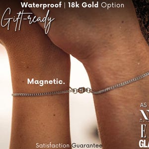 Matchande armbandsset för pojkvän/flickvän - Långdistanspresent till honom, Magnetiska löfte, matchande armband för honom och henne