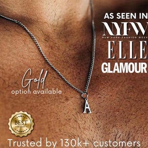 Aangepaste herenketting, heren initiële ketting voor mannen aangepaste cadeaus voor hem, papa brief ketting voor mannen ketting voor vriendje cadeau verjaardagscadeau