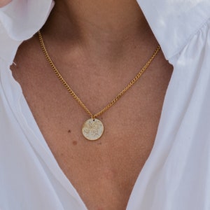 Benutzerdefinierte Konstellations Halskette Set von 2, Sternkarte Halskette, Konstellationen Münze Halskette, gravierter personalisierter Schmuck, individuelles Paar Geschenk