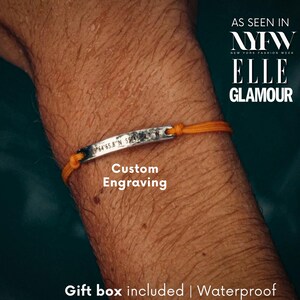 Bracciale personalizzato da uomo, bracciale con coordinate incise, bracciale con corda, bracciale intrecciato personalizzato, gioielli da uomo in stile autunnale, bracciale da uomo