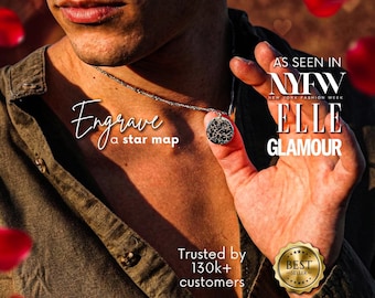Collier carte étoile personnalisé - date ciel nocturne mariage étoile carte homme anniversaire étoile carte date bijoux, bf, carte personnalisée là où tout a commencé