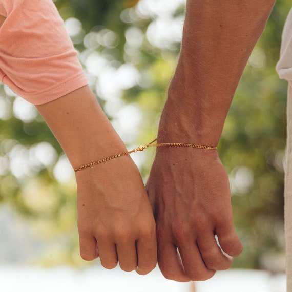 Custom Engraved Magnetic Couple Bracelet Set