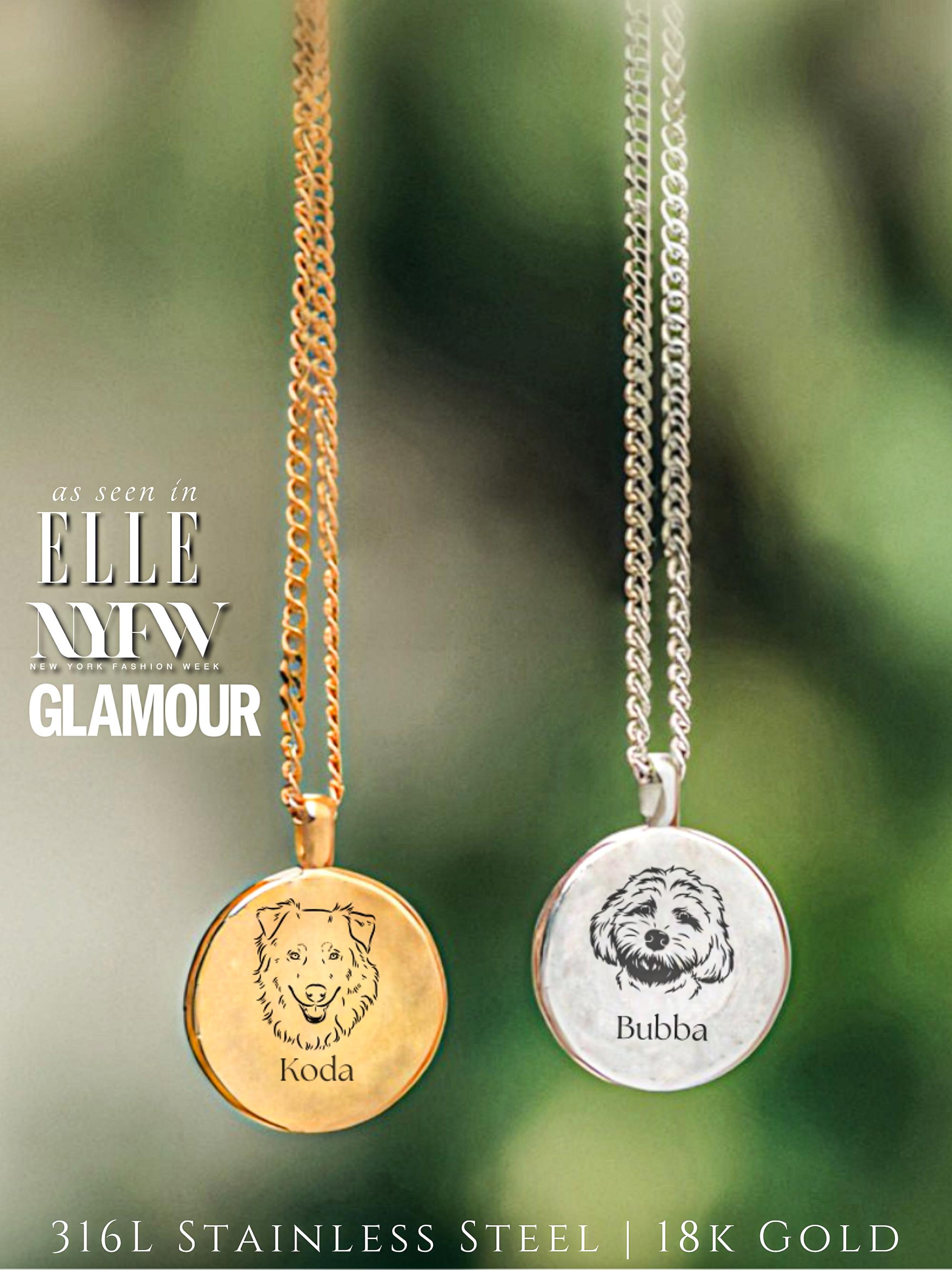 Custom Pet Engraved Necklace 18k Gold - Personalized Pet Memorial ...
