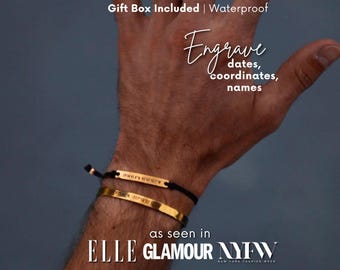 Custom bracelet for men - boyfriend bracelet with names, boyfriend bracelet present, mens bracelet personalized waterproof mens jewelry gift