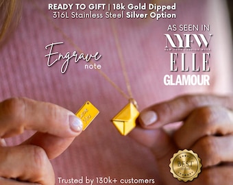 Envelope Necklace With Message Inside, Wife Love Letter Necklace