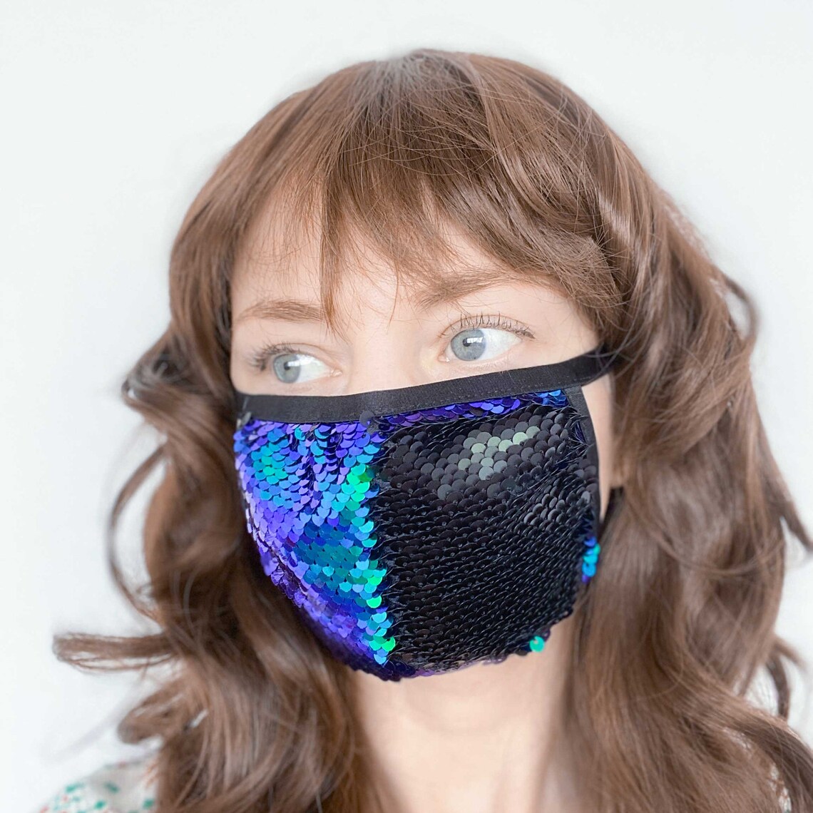 Sparkle Face Mask Reversible Sequins Mask Glitter Protective Etsy