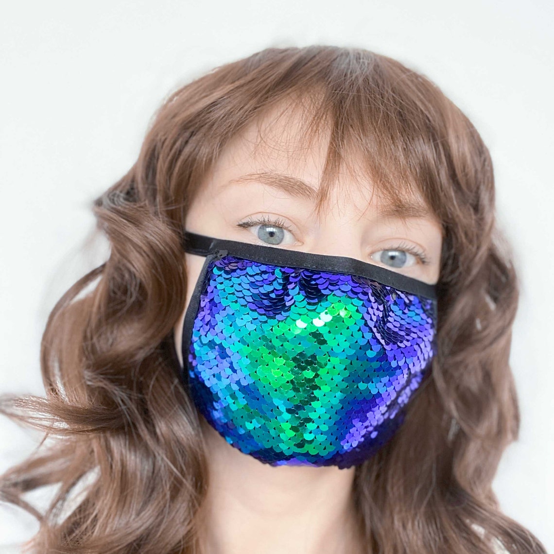 Sparkle Face Mask Reversible Sequins Mask Glitter Protective Etsy