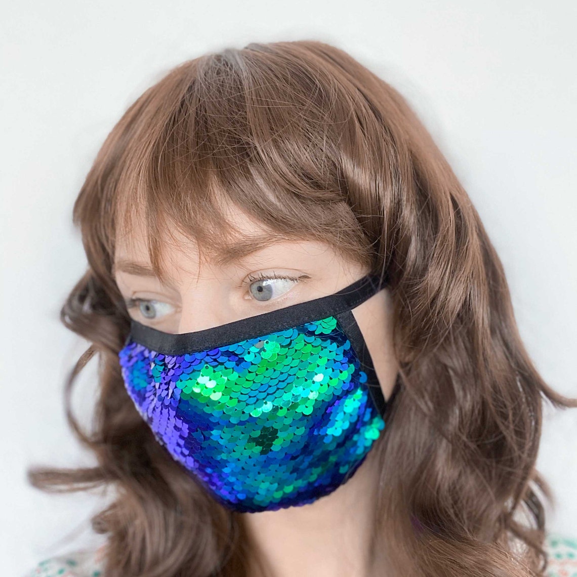 Sparkle Face Mask Reversible Sequins Mask Glitter Protective Etsy